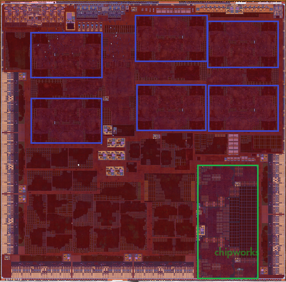 Chipshot des Apple A9X (Bild: Chipworks)