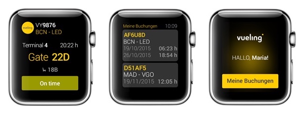 Vueling App auf der Apple Watch