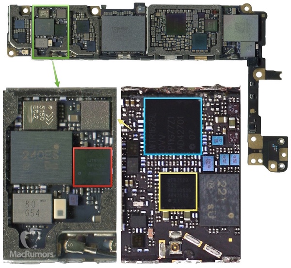 Aus Einzelteilen zusammengebautes iPhone 6S