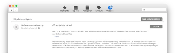 Update auf OS X 10.10.2