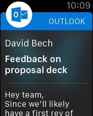 Outlook auf der Apple Watch