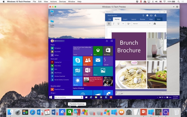 Parallels Desktop 10 mit Windows 10 Technical Preview