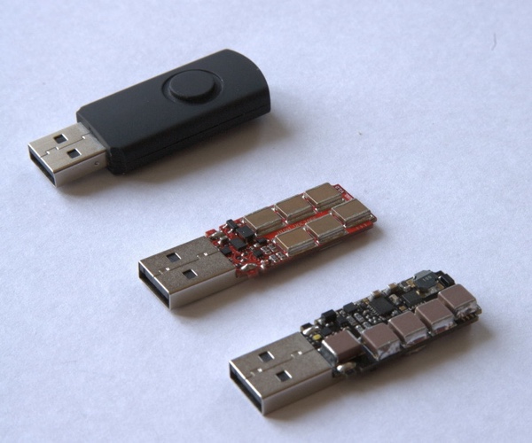 Hardwareausführung von USB Killer v2.0 in einem handelsüblichen USB-Stick