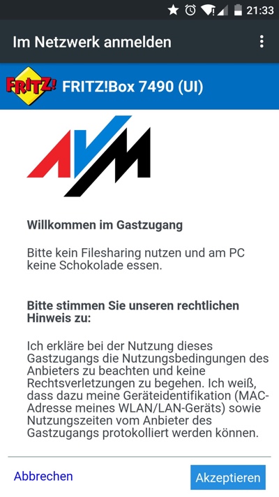 Neues Labor für FRITZ!Box 7490 WLAN-Gastzugang bzw. privaten Hotspot