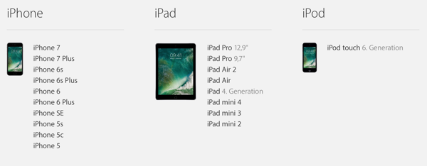 iOS 10 ist mit diesen Geräten kompatibel