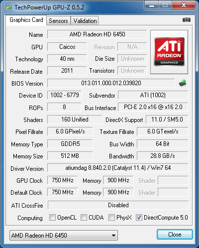 radeon6450-gpuz