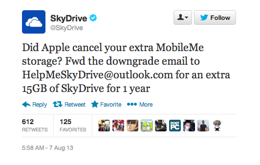 microsoft mobileme to skydrive