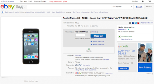 ebay usa iphone5s with falppy bird k