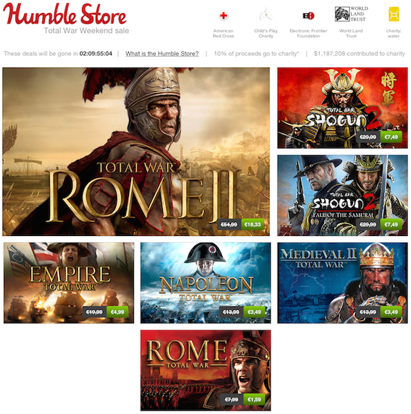 humble bundle total war sale store k