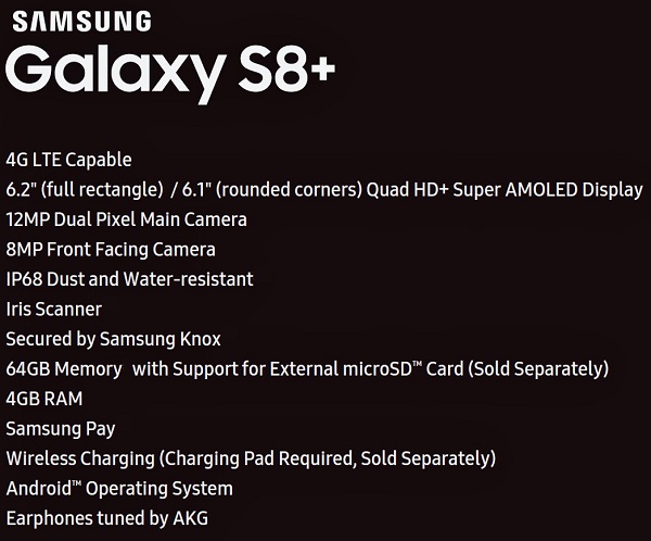 Samsung Galaxy S8 Specs