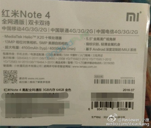 xiaomi redmi note 4