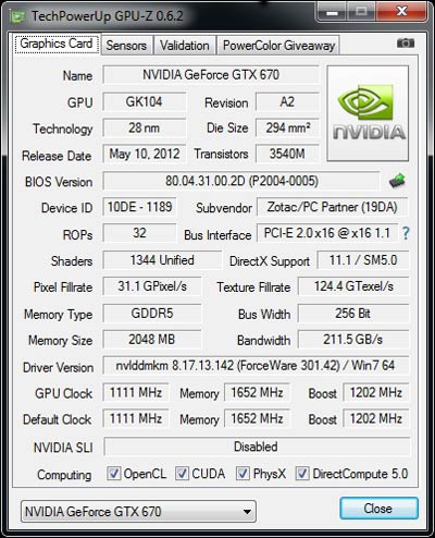 GPU Z GTX670 Extreme