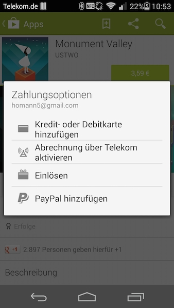 google play paypal