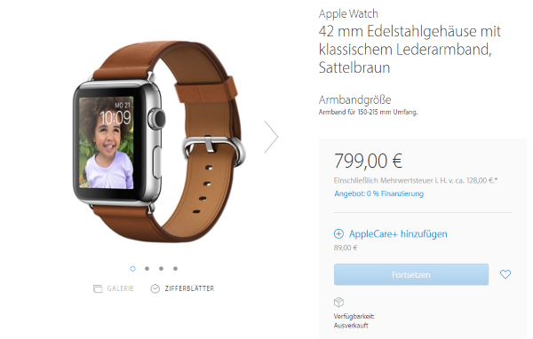 Auch im deutschen Apple Store heißt es in vielen Fällen „Ausverkauft"