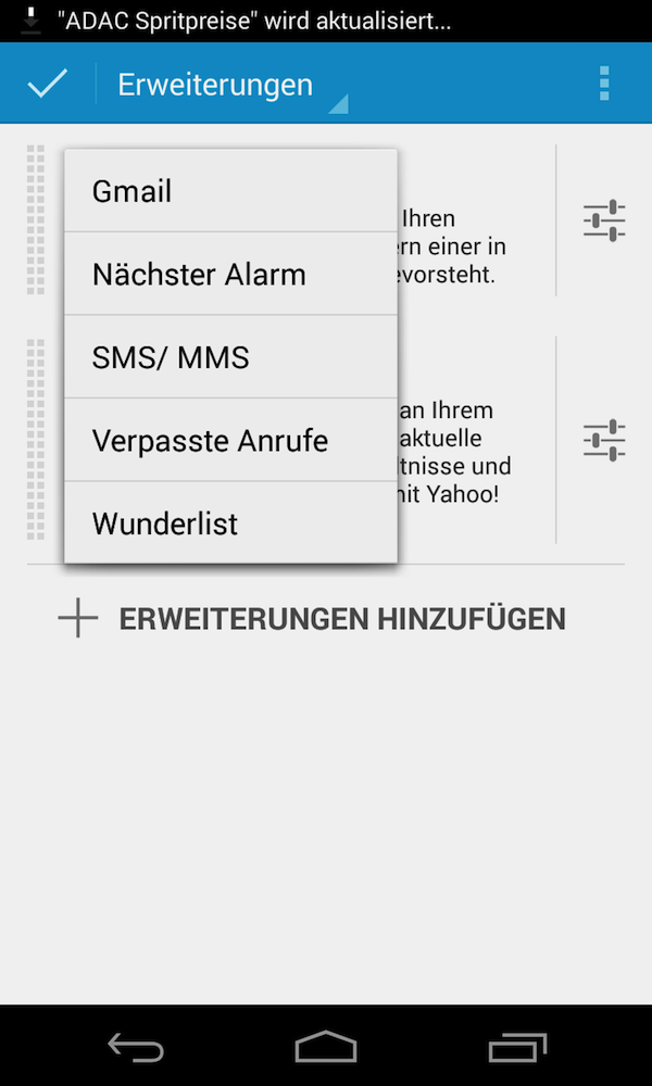 Nur bedingt übersichtlich bei mehreren Erweiterungen