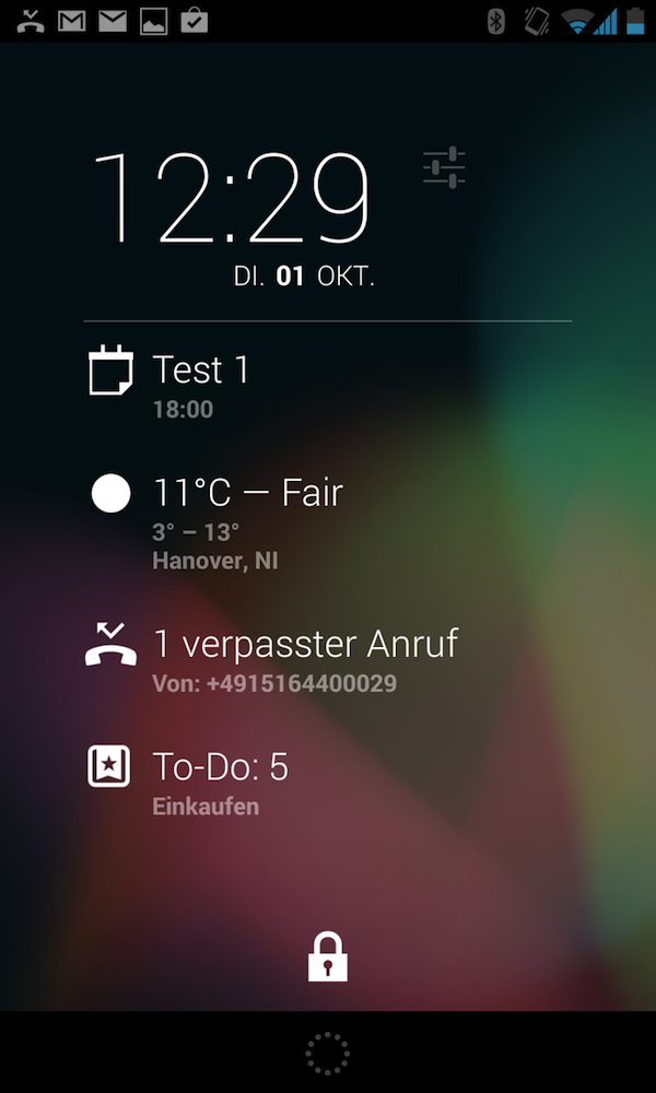 DashClock: Uhrzeit, Termine, Wetter, Anrufe und mehr