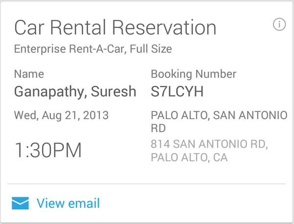 google now car rental