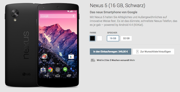 nexus 5 ausverkauft