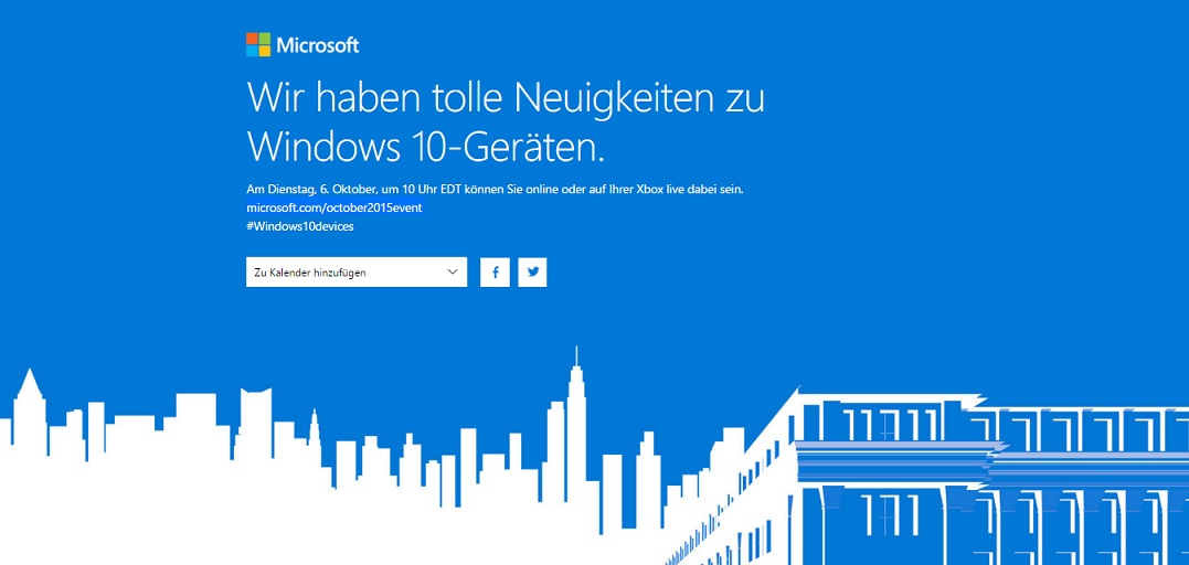 Microsoft Event Ankündigung