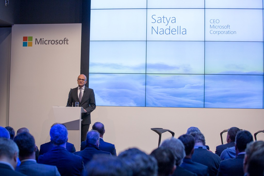 Satya Nadella verkuendet Microsoft Cloud in Deutschland 1024x683