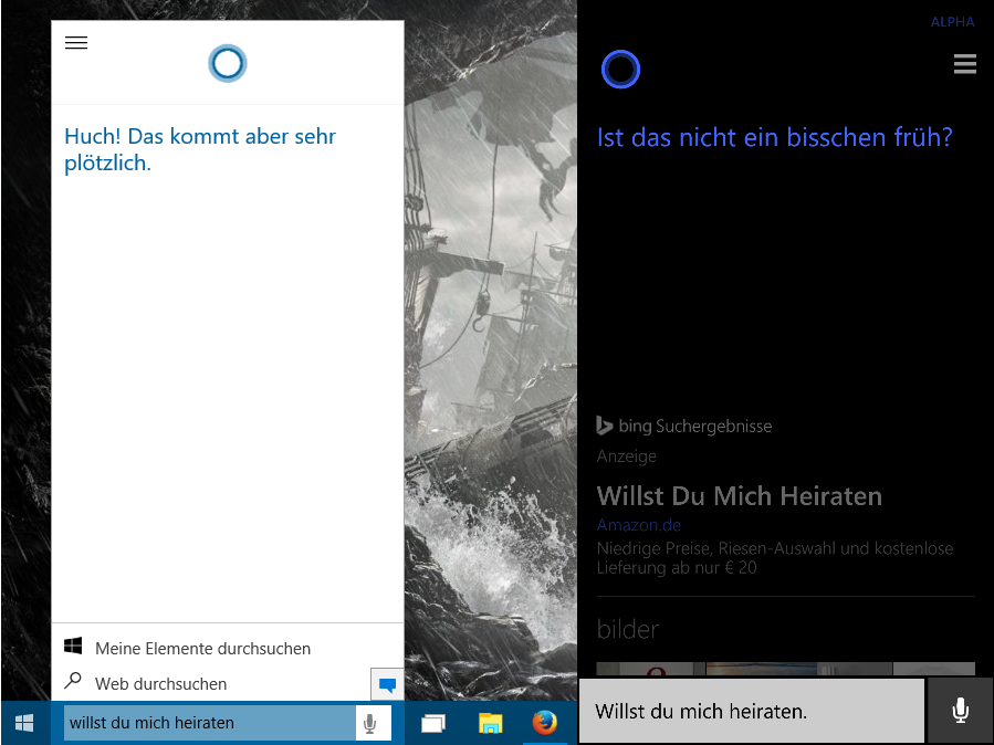 Cortana Heirat