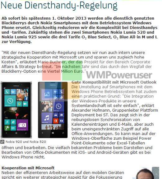 Telefonica Schreiben Windows-Phone