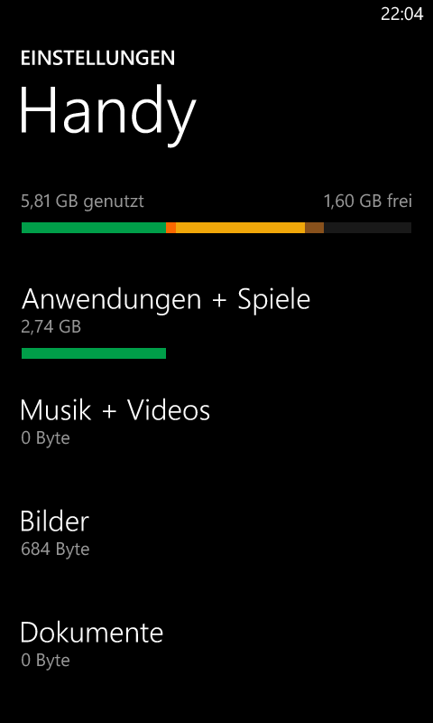 Windows Phone 8 Speicherverwaltung